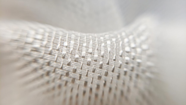 Zbliżenie haftu na tkaninie